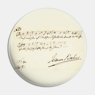 Brahms | Dedication with handwritten score by Johannes Brahms Pin