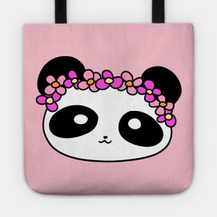 Flower Crown Panda Face Tote