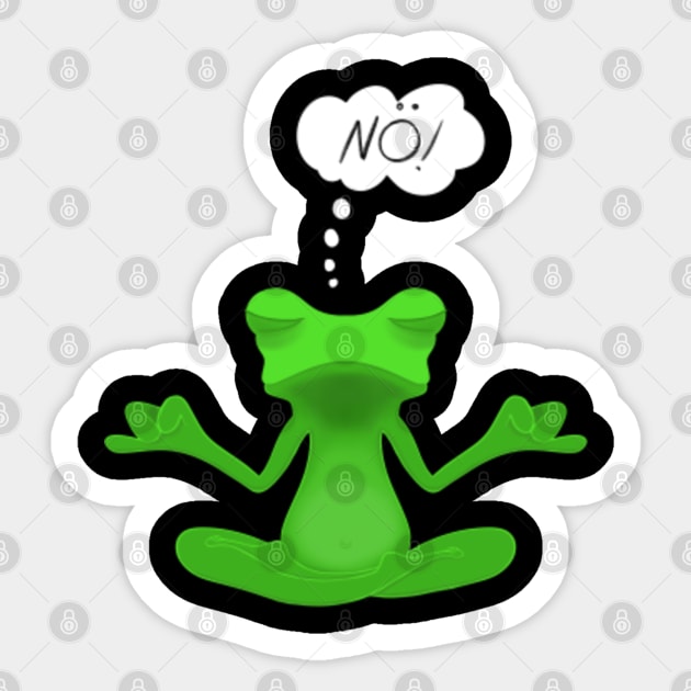 Frosch Nö Fun I Nein Yoga Meditation - Frog Lover - Sticker