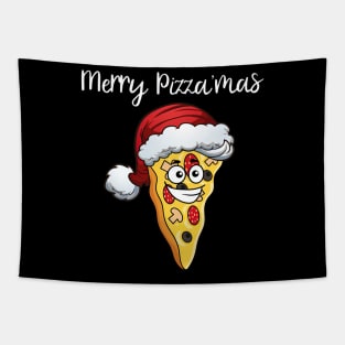 Christmas Pizza Funny Merry Pizzamas - Xmas Piza Lovers Tapestry
