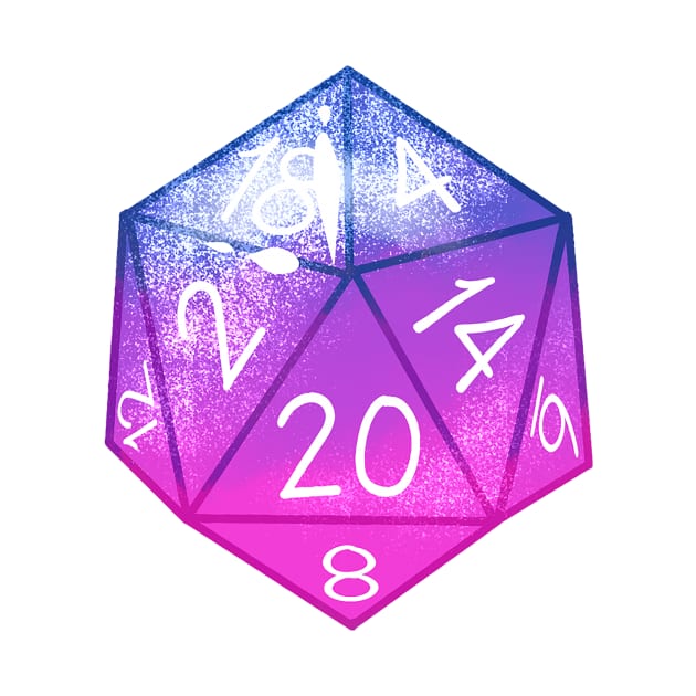 Bi Pride D20 Dice by theoneKierce