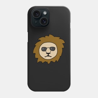 Cool Lion with Sunglasses on Black Phone Case