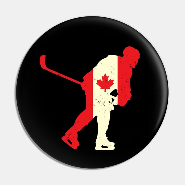 Canadian Maple Leaf Ice Hockey Player Pin by echopark12