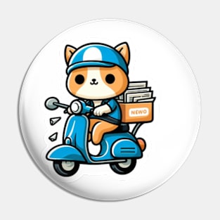 cat on a vespa Pin