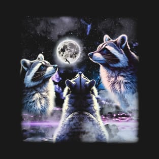 Whimsical Skywalkers Raccoon UFO T-Shirts for Galactic Style Explorers T-Shirt