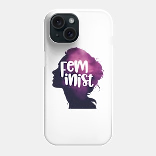 Feminist Woman Silhouette Space Colors Phone Case