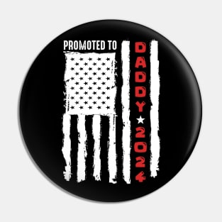 Patriotic Mens Promoted To Daddy Est 2024 First Time Dad Pin