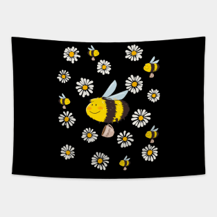 Daisy Chamomile Bees & Marguerites Daisies Flower Gardeners Tapestry