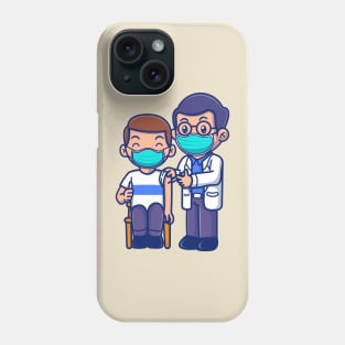 Cute Doctor Injecting Male Patient Cartoon Phone Case