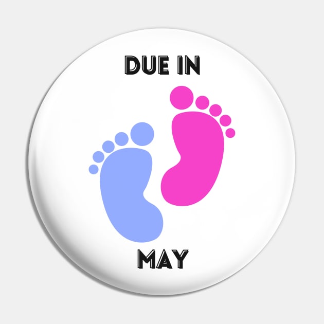 Due in May Baby Footprints Gift Pin by mebcreations