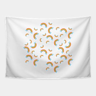 Colorful rainbow and clouds pattern Tapestry