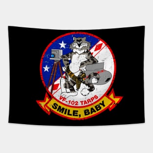 F-14 Tomcat - VF-102 TARPS - Smile, Baby - Grunge Style Tapestry