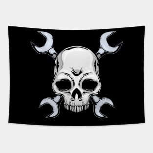 Mechanic Tool with Skull Symbol Tapestry