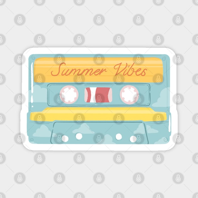 Summer Vibes Cassette Tape Magnet by DustandMarbles