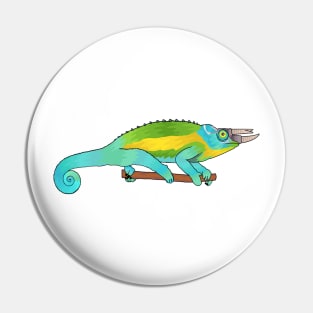 Jackson's chameleon cartoon illustration Pin