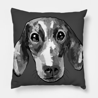 Black and white dachshund dog Pillow