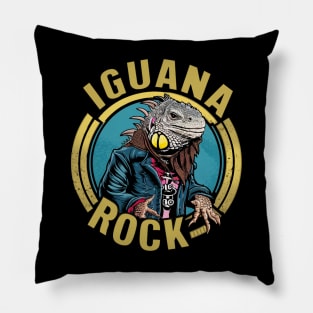 Lizard Rockstar - Iguana Rock Pillow