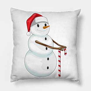 Snowman Christmas Candy cane Pillow