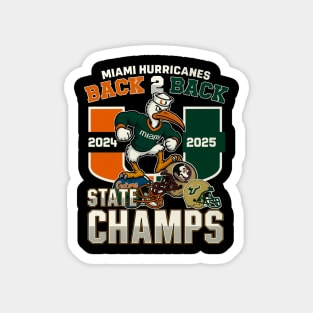 Miami Hurricanes  back to back champions 2025 Magnet