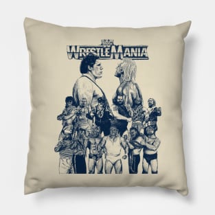 Vintage Pro Wrestlers of the 80s Pillow