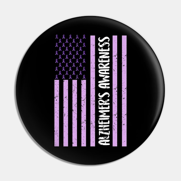 Cool America Flag Alzheimer Awareness Shirt Family Gift Pin by thuylinh8