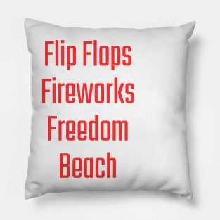 4th of July - Flip Flops, Fireworks, Freedom, Beach Pillow