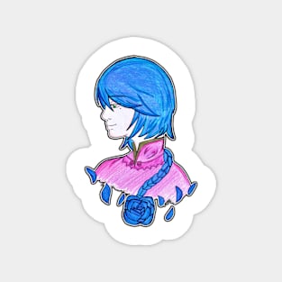 The one blue rose Magnet