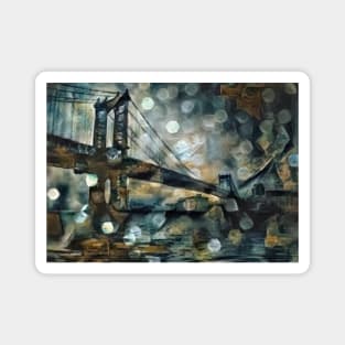 Manhattan bridge abstract Magnet