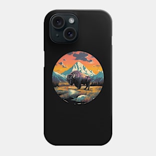 Majestic Buffalo Mountains Wildlife Design Phone Case