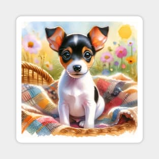 Watercolor Toy Fox Terrier Puppies - Cute Puppy Magnet