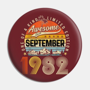 Awesome Since September 1982 Vintage 41st Birthday Pin