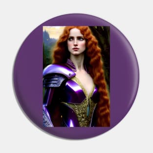 Lady Knight In Purple Armour Pin