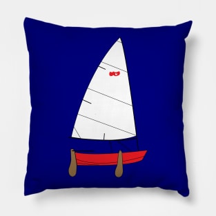 Naples Sabot Sailboat - Red Pillow