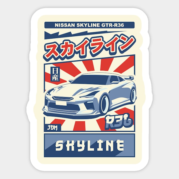 NISSAN GTR R36 - Nissan Gtr R36 - Sticker | TeePublic