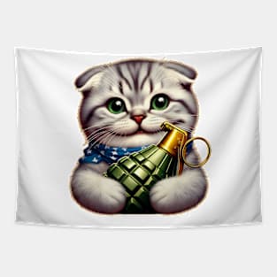 Cat and Grenade Tapestry