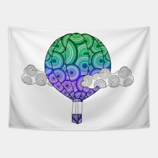 Up, Up, and Away in Shapes! A Colorful Geometric Balloon Tapestry