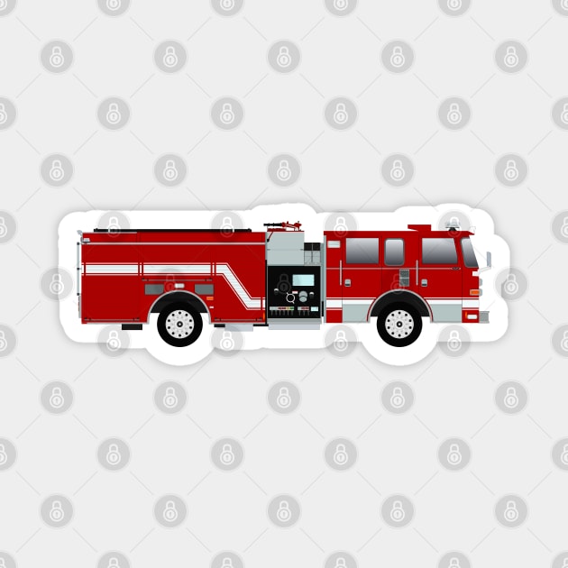 Red Fire Engine Magnet by BassFishin