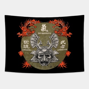 Samurai Mask Dragon Streetwear Vaporwave Kanji Character Japanese Aesthetic 608 Tapestry