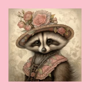 Storybook Illustration Raccoon Anthropomorphic Animals Portrait T-Shirt