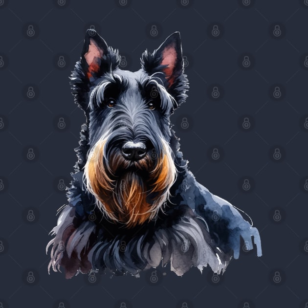 Scottish Terrier Watercolor Painting - Beautiful Dog by Edd Paint Something