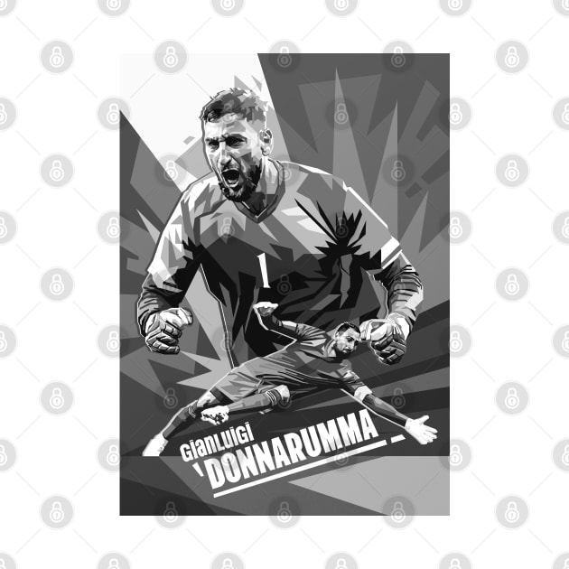 Gianluigi Donnarumma Greyscale Pop Art by RJWLTG