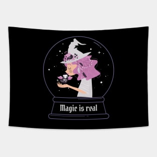 Cute Halloween Witch, Magic is Real, Tapestry