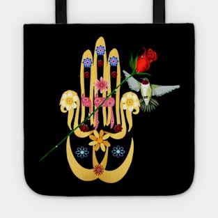 Hamsa and flowers Tote