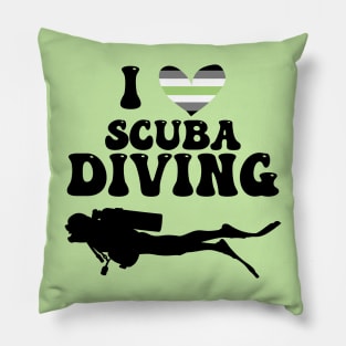 I Heart Scuba Diving (Agender Flag) Pillow