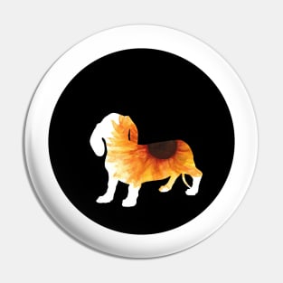 Dachshund - Sunflower Silhouette Pin