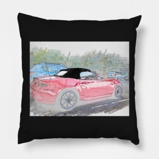 Love red sports car painting Pillow