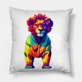 colorful lion Pillow