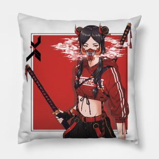 Japanese Samurai Girl Pillow