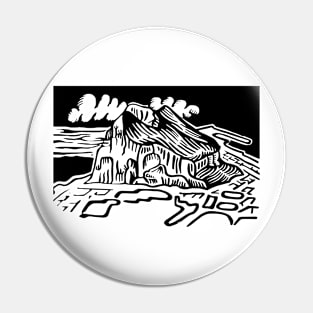 Rock of Gibraltar (Black and white) Pin