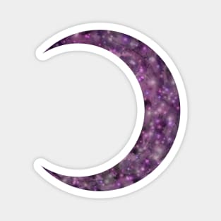 Galaxy Crescent Moon - Crescent Moon Facing Left - Galaxy Waxing Crescent Magnet